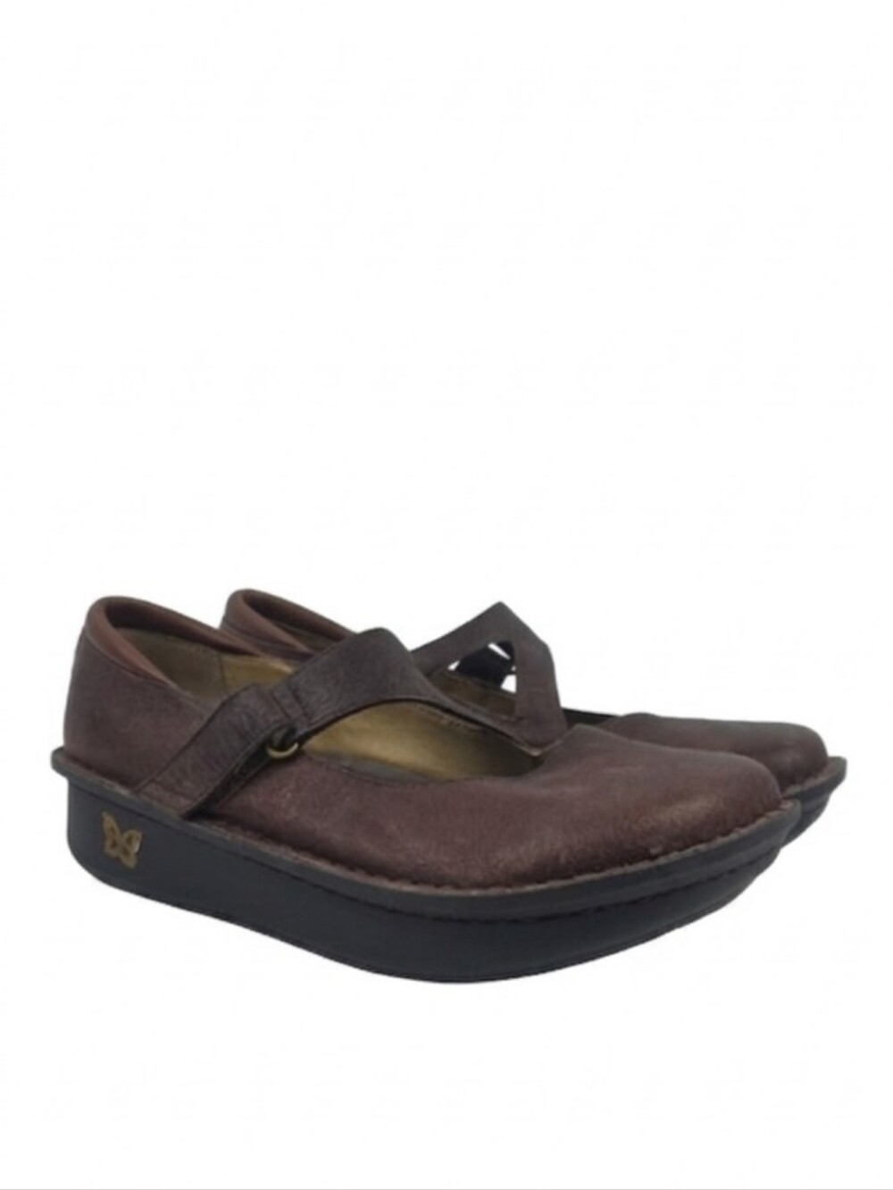 Algeria Mary‎ Jane Brown Leather Comfort Women's Shoes Size EU 40 - US 9.5
